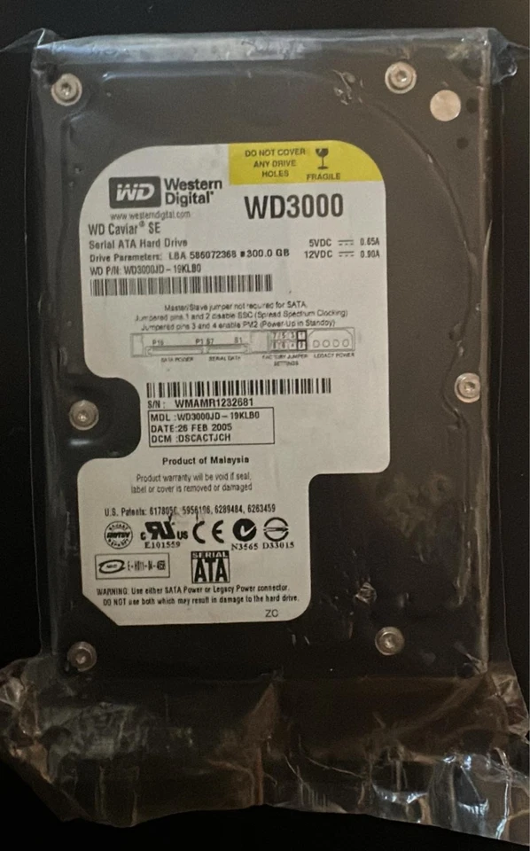 Western Digital Caviar SE 300GB Internal 7200RPM 3.5" (WD3000JD) HDD - Image 1 of 1