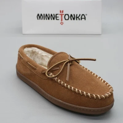Minnetonka Para hombres 9 Pilas Forrado Suela Dura Marrón Mocasines Zapatillas Casa Zapatos 3902 Foto 1 de 4