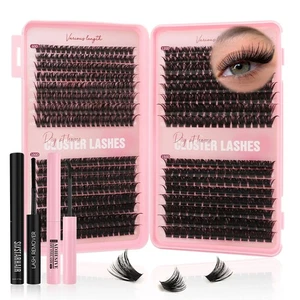 Sixstarhair Einzelwimpern Set 544 Teile Wimperncluster mit Kleber und Entferner - Bild 1 von 5