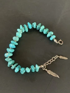 Pulsera suroeste nativa americana vintage firmada turquesa y plata esterlina - Imagen 1 de 16