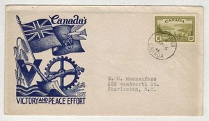 1946 CANADA VICTORY AND PEACE SERIES FDC PATRIOTIC STAEHLE 10c #269 - Picture 1 of 1
