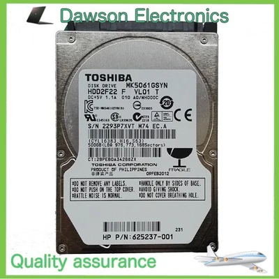 Toshiba HDD2F22 500GB Internal 7200RPM 2.5" (MK5061GSYN) HDD Hard Disk Drive - Image 1 of 3