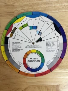Vintage 1989 Artist Color Wheel Guide The Color Wheel Co. Made in USA 9,5" - Foto 1 di 4