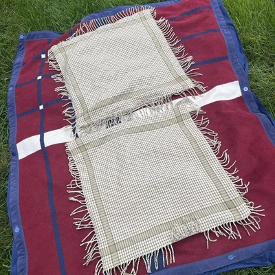 LAUREN Ralph Lauren Juego de Almohada a Cuadros Falsa (2) Lana Crema Flecos 26" X 26" Foto 1 de 4