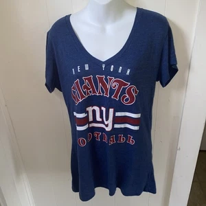 NFL Team New York Giants Damen Kurzarm V-Ausschnitt Blau T-Shirt Gr: 2XLarge - Bild 1 von 6