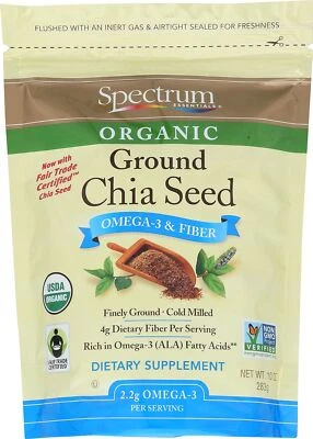 Spectrum Ground Chia Seeds 10 Ounce Organic Heart Healthy Nutritional Boost - Image 1 of 4