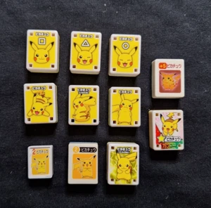 Pikachu Pokemon TOMY Rare Japanese Ponjan Mahjong Tile Toy Nintendo Collection - Bild 1 von 2