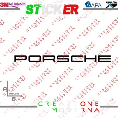 ADESIVO STICKER LOGO PORSCHE MISURE PERSONALIZZATE - Immagine 1 di 2