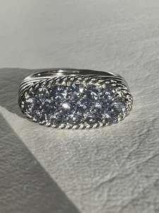 Vintage Purple Cz 925 Sterling Silver Thailand Ring Sz 8.75 - Picture 1 of 6