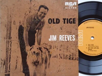 JIM REEVES*OLD TIGE*AUSTRALIA-ONLY PICTURE SLEEVE ORANGE LABEL OZ RCA 7"45 EP NM - Image 1 of 4