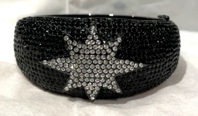 STUNNING, Akkad Black & White Crystal Star Drop Dead Gorgeous SPARKLING Bangle — 第 1/4 张图片