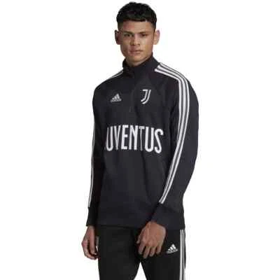 adidas 2020-21 JUVENTUS ICONS TOP Quarter Zip - Black/White (FR4215) Size Small - Image 1 of 4