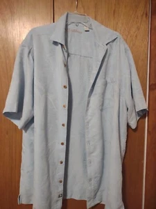Karibisches Shirt XLT Herren Pfirsich strukturiert tropisch Druck kurzärmelige Tasche - Bild 1 von 6