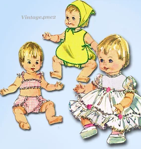 1960s Vintage Simplicity Sewing Pattern 6817 Uncut Ginny Baby 18in Doll Clothes - Picture 1 of 5