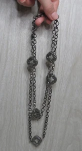 Signierte Roni Blanshay Swarovski Kristalle Kettenglied Wickelkette 40" LESEN - Bild 1 von 18