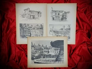French MARKET PLACE 1920s Lithograph Art Print Architecture Samuel Chamberlain - Picture 1 of 5