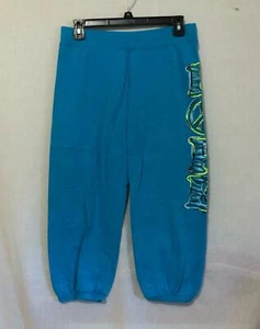 Girls size 16 Justice active cropped sweat pants Hope & Peace blue green - Picture 1 of 3