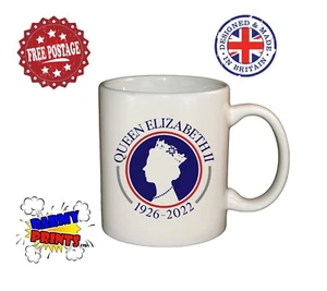Queen Elizabeth II Memorabilia Memory Mug Gift Keepsake 1926-2022 Blue & Red - Picture 1 of 1
