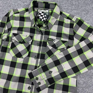 Dixxon Flanellhemd Damen Medium The Last Lap neongrün grau schwarz D-Tech NEU - Bild 1 von 9