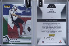 2018 Panini Instant NFL Super Bowl Champions Green /10 Ryan Allen #476 Rookie RC