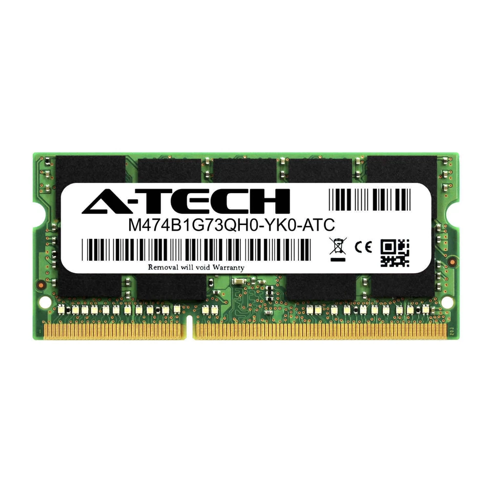 8GB PC3-12800 ECC SODIMM (Samsung M474B1G73QH0-YK0 Equivalent) Server Memory RAM - Image 1 of 2