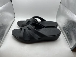 Crocs Sanrah Black Womens Size 10 Wedge Sandals - Picture 1 of 9
