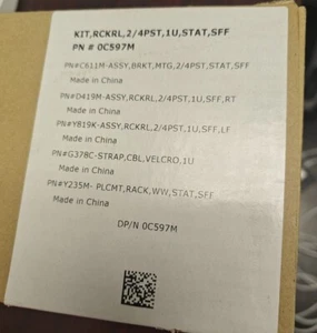DELL RAILS KIT 0C597M 1U R620 R630 R640 0D419M, 0Y819K, 0FV6YR, 0G378C, 0Y235M - Picture 1 of 2