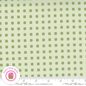 Moda BEAUTIFUL DAY 29137 17 Green Polka Dots COREY YODER Quilt Fabric - Picture 1 of 4