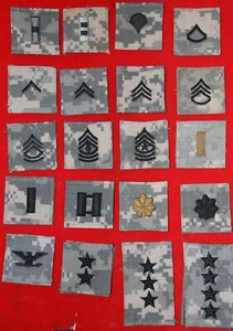 GENUINE US ARMY ACU CLOTH RANK HOOK BACKED NOT CHINESE IMPORT USED RANKS - Picture 1 of 25