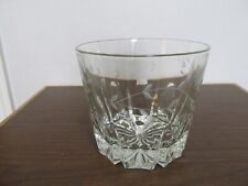 VINTAGE ETCHED LEAD GLASS ICE BUCKET WITH FLORAL DESIGN 5.5" TALL