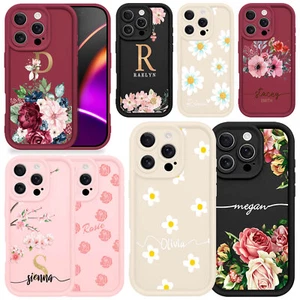 Flower Soft Personalized Name Case For iPhone 16 Pro Max 15 14 13 12 Phone Cover - Picture 1 of 93