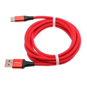 Type-C Red 6ft USB-C Cable Charger Cord Power Wire Long Braided for Cell Phones - Picture 1 of 7