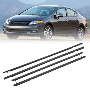 4PCS Window Weatherstrip Trim For Honda Civic 2006-11 Waterproof Pressure Strip - Picture 1 of 16
