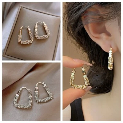 925 Placcato Argento Punk Collegamento Perlina Cristallo Lucente Gancio A Regalo - Immagine 1 di 3