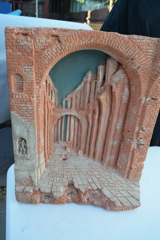 Vintage Terracotta Roman Colosseum Wall Plaque, Sandicast, Sandra Brue, 1988 Cover
