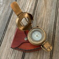 Vintage Solid Brass WWII Military Pocket Compass Gift
