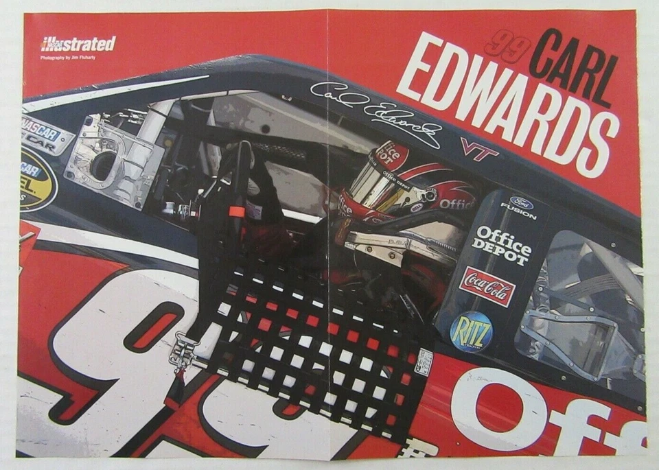 Póster de revista ilustrado a todo color Nascar Driver CARL EDWARDS Foto 1 de 1