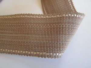 Taupe hellbraun beige gestreift 1,50" B Borte Ripsband ca. 11yds - Bild 1 von 7