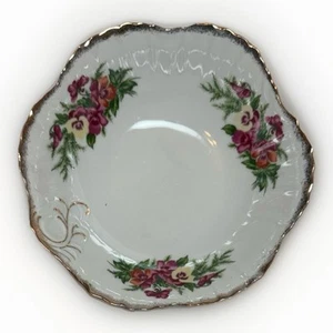 Vintage Fine China Serving Bowl, Gold Trim, Scalloped Edges, Unmarked - Picture 1 of 5