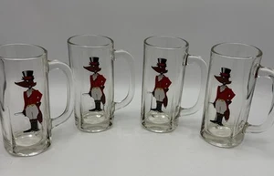 Vintage CERA Snooty Fox Hound Hunt Heavy Handled Beer 6” Mugs Set Of 4 Rare!! - Picture 1 of 13