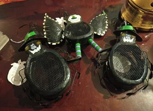 Vtg Y2K Blue Sky Clayworks Metal Spider And Bat Hanging Tea Light Halloween  - Picture 1 of 7