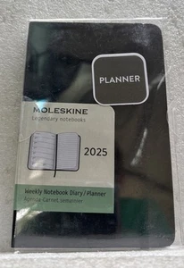 Classic 12 Month 2025 Weekly Planner, Soft Cover Pocket 3.5" x 5.5" Black - Picture 1 of 2