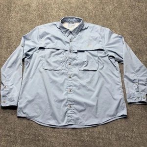 L.L. Bean Tropicwear Shirt Mens XXL 2XL Blue Fishing UPF50+ Vented Roll Tab - Picture 1 of 13