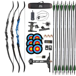 66" 68" 70" Archery Recurve Bow Kit 12-40lbs Takedown Aluminum Riser Hunt Target - Picture 1 of 23