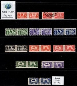 WC1_19039. AEGEAN ISLANDS:RODI. 1934 parcel post set. Sc.Q1-Q11. MH - Picture 1 of 1