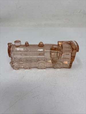 Vintage Pink Depression Glass Train Locomotive Engine - Image 1 of 4