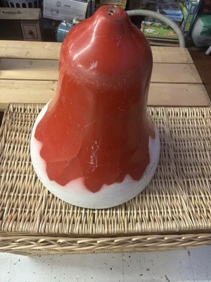Rare 19" Fiberglass Plastic CHRISTMAS BELL 1960-70's Light Cover LARGE Vintage - Image 1 of 4