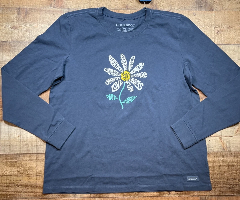 Trituradora Life is Good para mujer manga larga Superpower azul margarita XL NUEVA CON ETIQUETAS - E7869 Foto 1 de 4