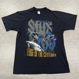 Camiseta De Colección Styx Edge Of The Century Tour 1991 Hombres Grande Concierto de Rock Negra - Imagen 1 de 10