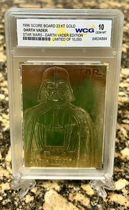 Tarjeta de oro Darth Vader 1996 Star Wars edición limitada gema graduada como nueva 10 23 quilates - Imagen 1 de 3